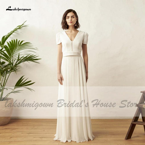 NumberSea Chic Bridal Robe de mariée blanche 2 pièces pour plage et été