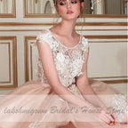 NumberSea Chic Champagne Short Wedding Dress Sexy Bridal Dress