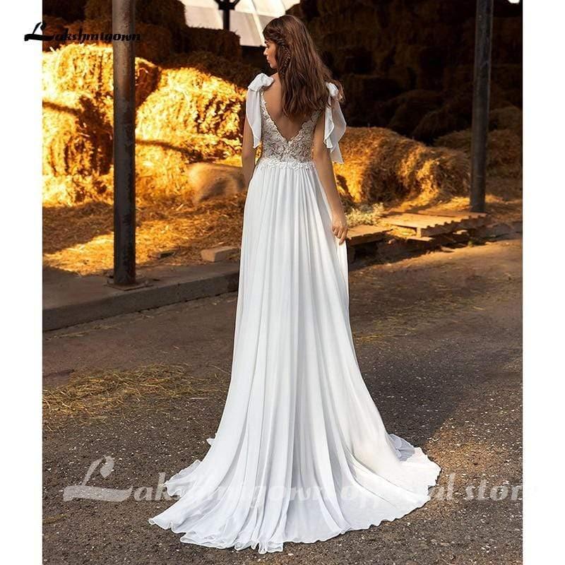 NumberSea Chiffon A line Wedding Dresses Elegant Bridal