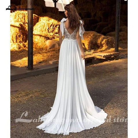 NumberSea Chiffon A-Linie Brautkleider Elegante Brautkleider