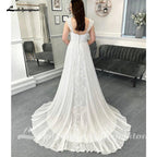 NumberSea Chiffon Beach Wedding Dresses For Women 2025 Bride Luxury Lace Long Boho Wedding Gowns Open Back