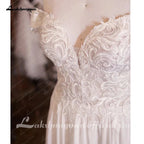 NumberSea Chiffon Long Boho Wedding Dress Beach Vestido Novia 2025 Off the Shoulder Sexy Bridal Gowns Lace Appliques