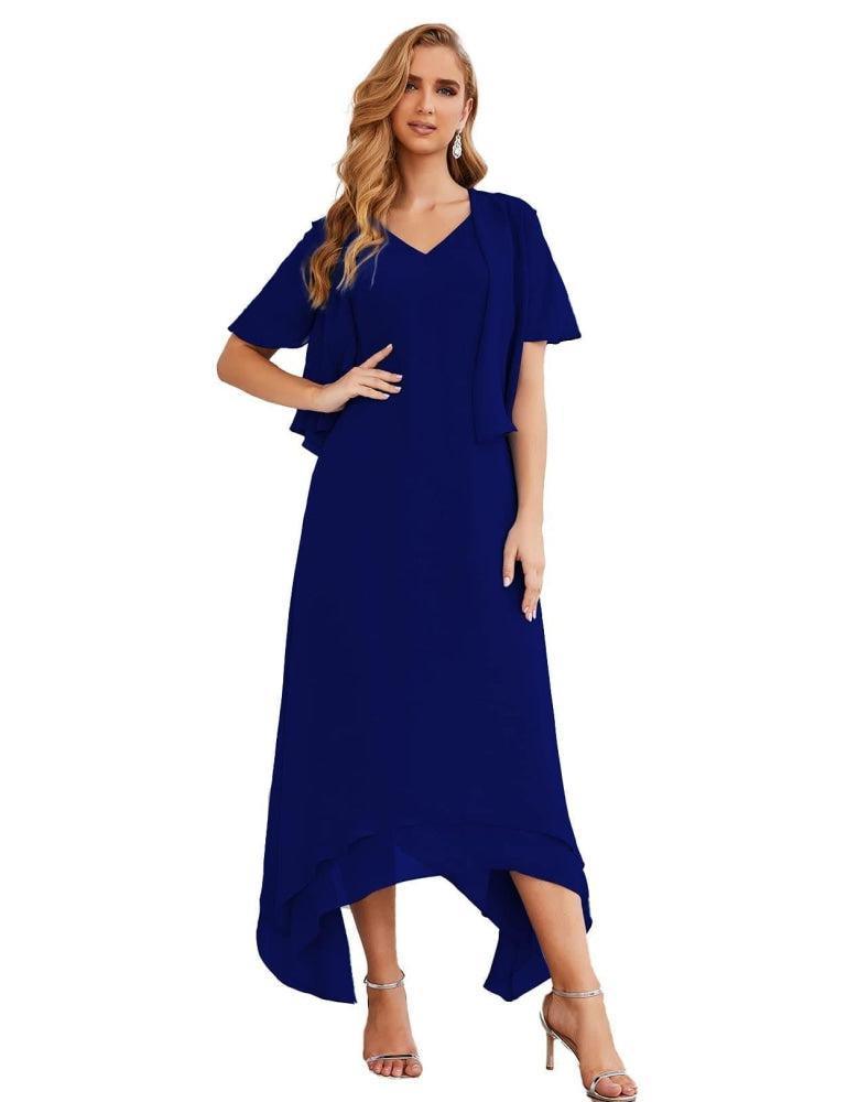 Vestidos de chiffon plus size para mãe da noiva com casaco e vestidos de cerimónia para casamento SEA28073 