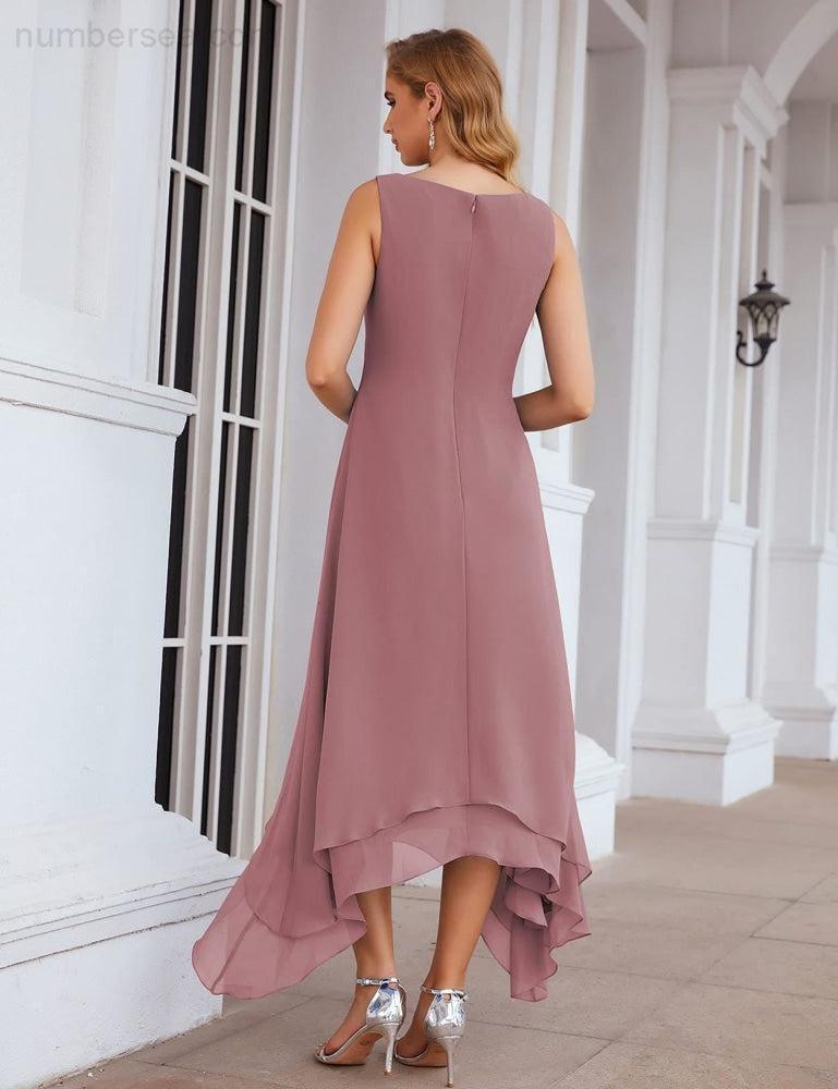 Vestidos de chiffon plus size para mãe da noiva com casaco e vestidos de cerimónia para casamento SEA28073 