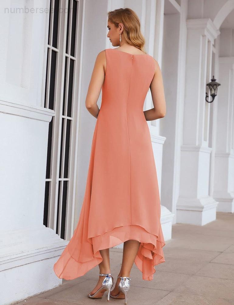 Vestidos de chiffon plus size para mãe da noiva com casaco e vestidos de cerimónia para casamento SEA28073 