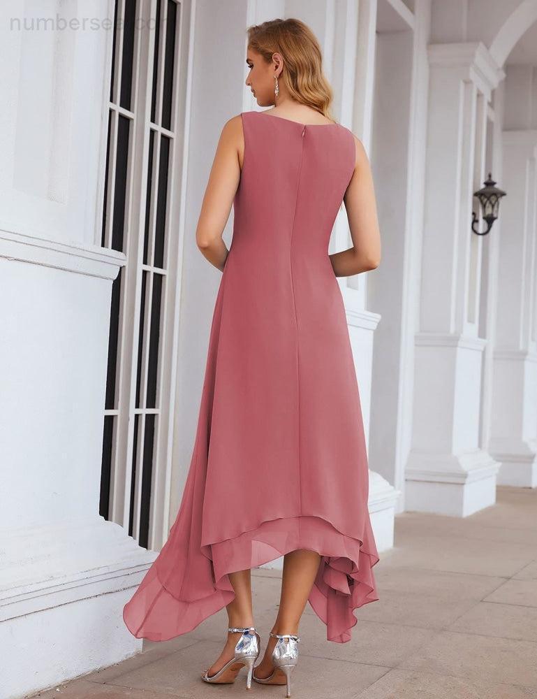 Vestidos de chiffon plus size para mãe da noiva com casaco e vestidos de cerimónia para casamento SEA28073 