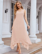 Vestidos de chiffon plus size para mãe da noiva com casaco e vestidos de cerimónia para casamento SEA28073 