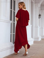 Vestidos de chiffon plus size para mãe da noiva com casaco e vestidos de cerimónia para casamento SEA28073 