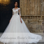 NumberSea Country Princess Bridal Gown Wedding Dress with Sleeves