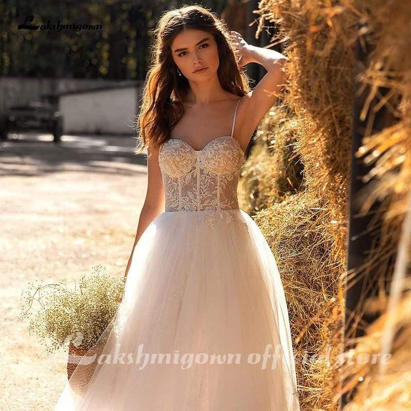 NumberSea Crystal Wedding Dress Off The Shoulder Bridal