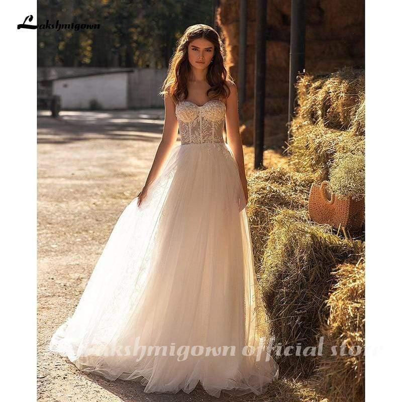 NumberSea Crystal Wedding Dress Off The Shoulder Bridal