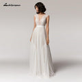 NumberSea Tiefem V-ausschnitt Sexy Strand Hochzeit Kleid Sommer 2021 Vestito da Donna V Neck Sexy Bohemian Braut Kleid Backless