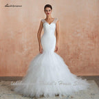 NumberSea Dubai African Mermaid Wedding Dress Lace Up Back Luxury