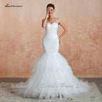 NumberSea Dubai African Mermaid Wedding Dress Lace Up Back Luxury