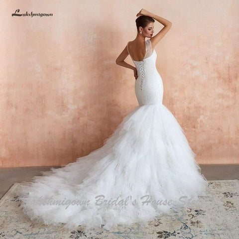 NumberSea Dubai Afrikanisches Meerjungfrau-Brautkleid mit Schnürung am Rücken, luxuriös