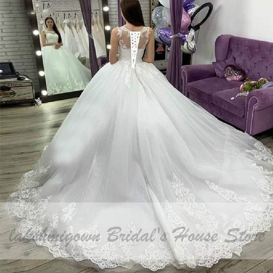 NumberSea Dubai White Bridal Ball Gown Wedding Dress Floral Turkey