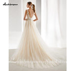 NumberSea Elegant A-line Champagne Wedding Dresses Mariage Appliques