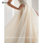 NumberSea Elegant A-line Champagne Wedding Dresses Mariage Appliques