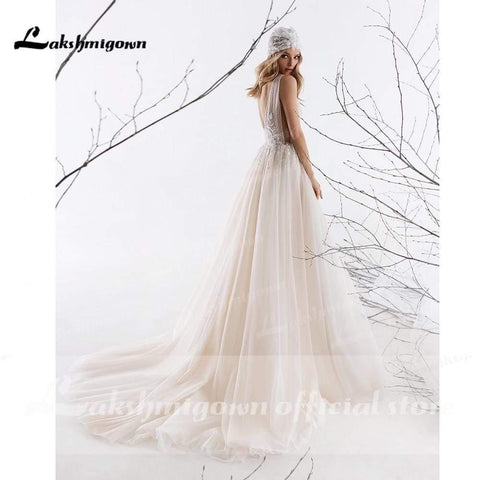 NumberSea Elegante Brautkleider A-Linie Einfaches Hochzeitskleid