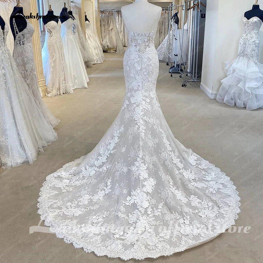 NumberSea Full Lace Mermaid Wedding Dresses For Women Vestido De Novia 2025 Sweetheart Boho Bridal Gowns Open Back