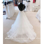 NumberSea Ivory Wedding Dresses For Women V-Neck Tiered Tulle A-Line Long Wedding Gowns Luxury Sexy Bride Dress vestidos