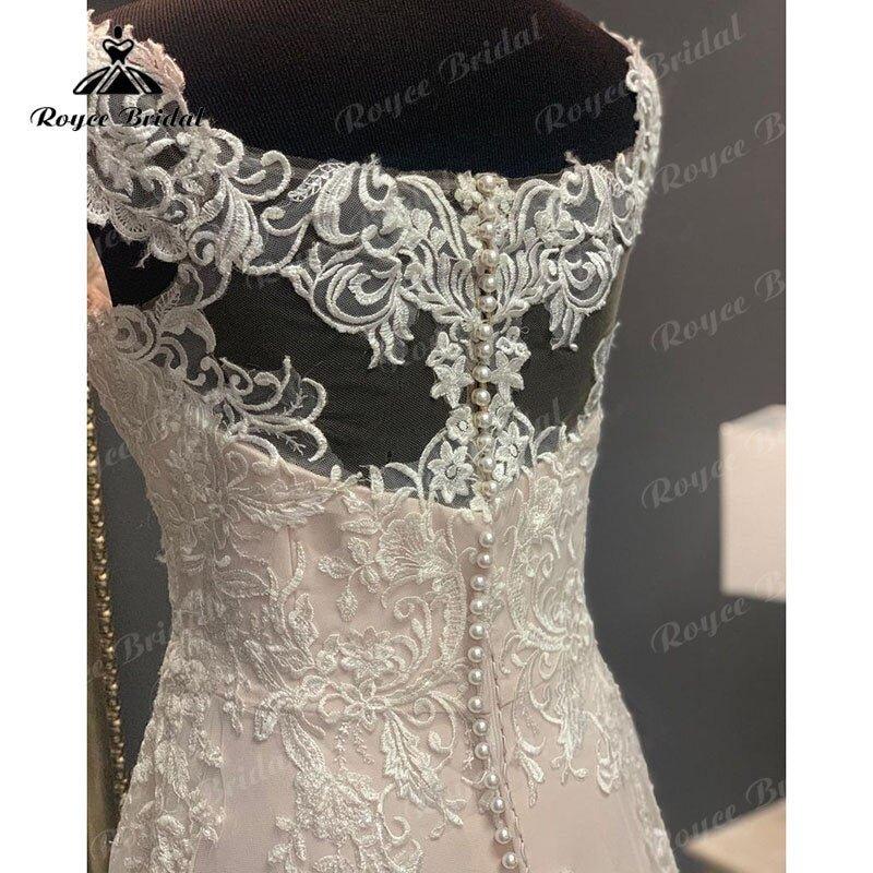 NumberSea Lace Appliques Illusion Sweep Train Cap Sleeve Blush Pink Boho Wedding Dress A Line Beach Bridal Gown trouwjurk Elegant 2025