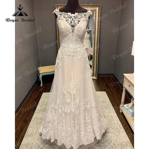NumberSea Spitzenapplikationen Illusion Sweep Train Flügelärmel Blush Pink Boho Brautkleid A-Linie Strand Brautkleid trouwjurk Elegant 2025