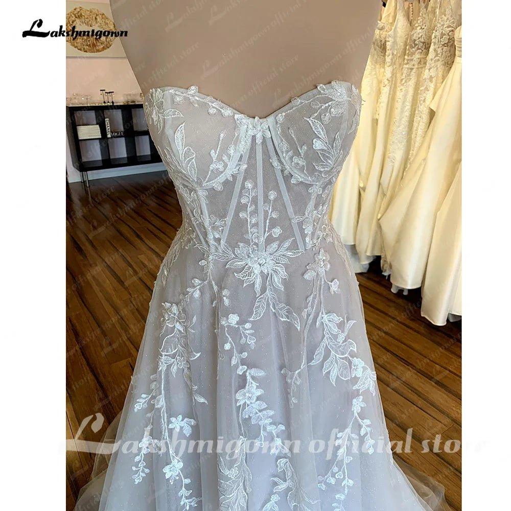 NumberSea Lace Boho Wedding Dress For Women Brautkleid 2025  Sweetheart  Bridal Church Lace Wedding Gowns