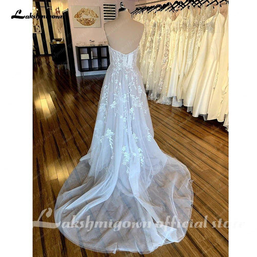NumberSea Lace Boho Abito da Sposa per Donna Brautkleid 2025 Scollatura a Cuore Abiti da Sposa in Pizzo per Cerimonia in Chiesa