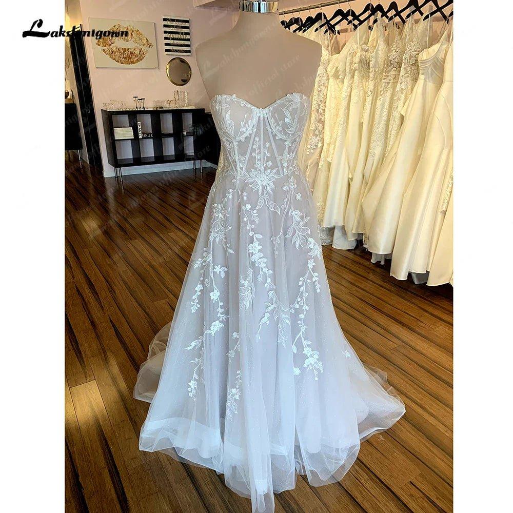 NumberSea Lace Boho Wedding Dress For Women Brautkleid 2025  Sweetheart  Bridal Church Lace Wedding Gowns