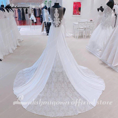 NumberSea Pizzo Civile Bohemian Boho Abito da Sposa 2025 Sukienka A Line Chiffon Spiaggia da Sposa Ricevimento Veste Bianco