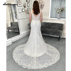 NumberSea  Lace Mermaid Wedding Dresses Sweep Train Sleeveless Lace With Appliques 2025 Bridal Gowns