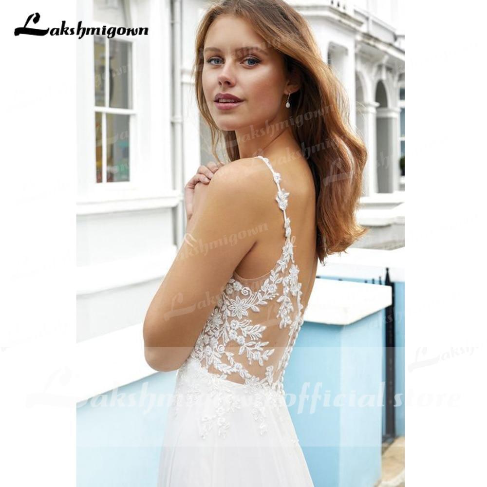 NumberSea Long Sleeve Deep V Neck Lace Beads Luxury Backless Wedding Dresses