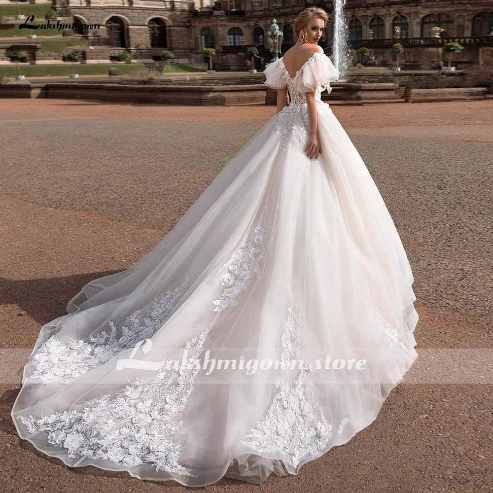 NumberSea Long Sleeves Lace Deep V Neck Beach Wedding Dresses