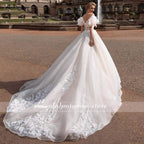 NumberSea Long Sleeves Lace Deep V Neck Beach Wedding Dresses