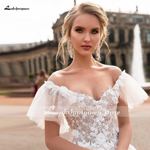 Robe de plage et de mariage NumberSea à manches longues, dentelle et encolure en V profond