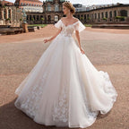 NumberSea Long Sleeves Lace Deep V Neck Beach Wedding Dresses