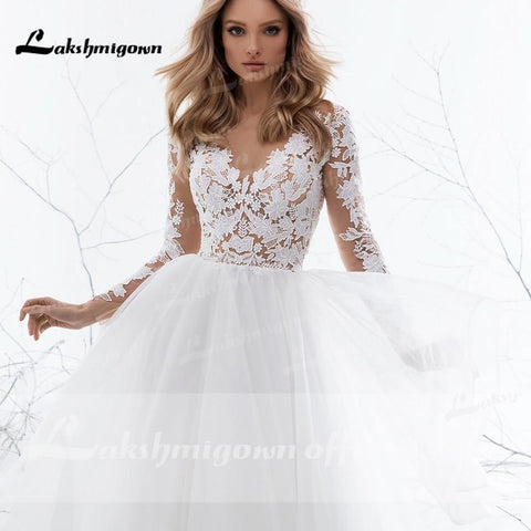 NumberSea Langärmliges Brautkleid A-Linie