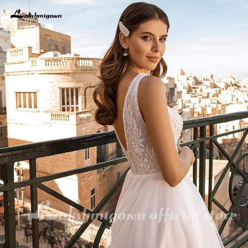 Robe de mariée à manches longues NumberSea en ivoire, ligne A pour plage