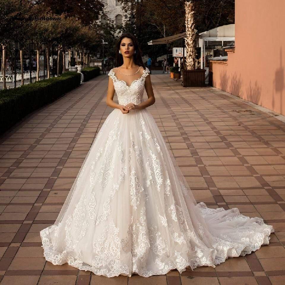 NumberSea Luxury African Wedding Gowns Muslim Wedding Dresses