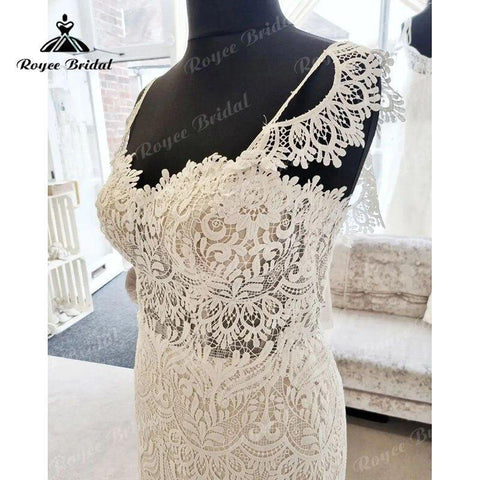 NumberSea Luxus Boho Spitze Meerjungfrau Liebsten Spaghetti Strap Hochzeit Kleid Sexy Frauen Braut Strand Hochzeit Kleider Backless Robe Mariee 