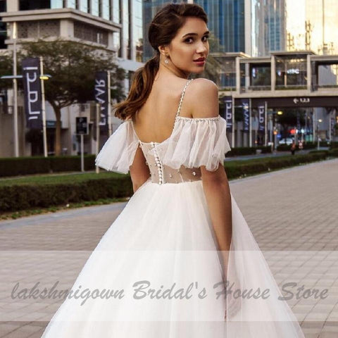 NumberSea Luxus-Boho-Brautkleid mit Kristallperlen