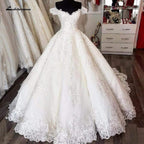 NumberSea Luxury Dubai Ball Gown Wedding Dress Lace Embroidery