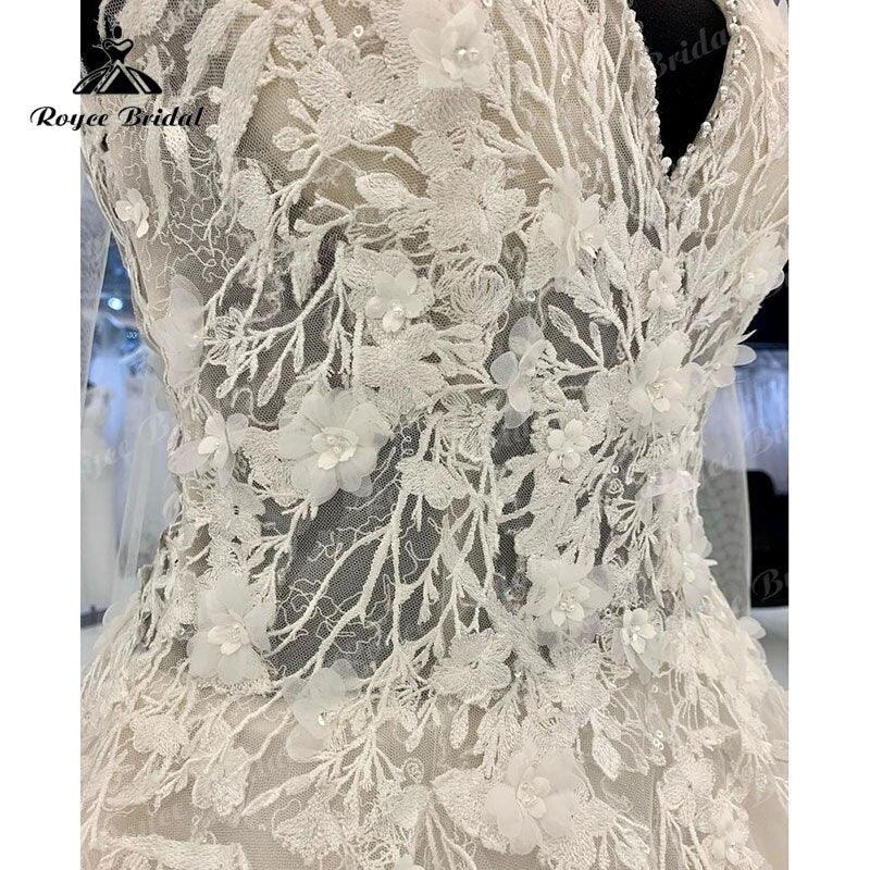 NumberSea Luxury Floral Lace Appliques Wedding Gowns Women 2025 Abito Sposa Elegant Bridal Boho Wedding Dresses Beading Spaghetti Straps