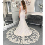 NumberSea Luxury Mermaid/Trumpet Lace Wedding Dress for Women 2025 Crepe Wedding Gowns vestido de boda corte sirena