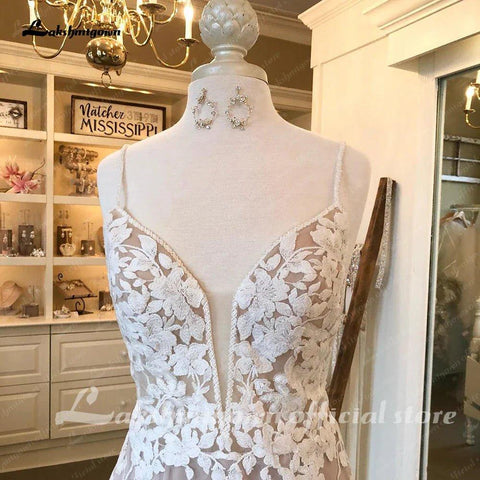 NumberSea Luxus Meerjungfrau/Trompete Spitze Brautkleid für Frauen 2025 Brautkleider Spaghetti-trägern vestido de boda corte sirena 