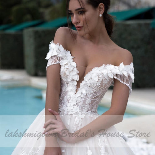 Robe de mariée Princesse Luxueuse NumberSea en dentelle vintage décolletée bustier