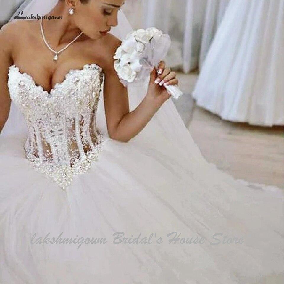 NumberSea Luxury Saudi Arabia Ball Gown Wedding Dresses For Bride