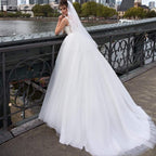 NumberSea Luxury Tulle Mariage Open Back Lace Beading Wedding Dresses