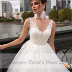 NumberSea Luxury Tulle Mariage Open Back Lace Beading Wedding Dresses